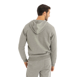 Sweatshirts à capuche d'hiver personnalisés pour hommes, couleur unie, fermeture éclair complète, tricotés anti-rides, grande taille - Product Image 4