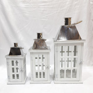 Stainless Steel Metal Square Shape Shinny Polish Candle <b>Lantern</b> <b>Sets</b> Of 3 Fancy Style Luxury Handmade Lighting Decoration - Product Image 1