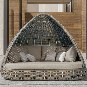 Chaise longue en rotin portable durable confortable et contemporain pour jardin extérieur chambre à coucher salon salle à manger parc appartement - Product Image 4