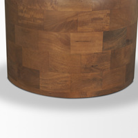 Base de piétement incurvée à motif de briques moderne et intriguant, finition bois massif brun moyen riche et contemporain, 4 places