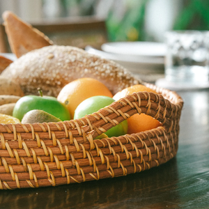 Cesta de mimbre para almacenamiento de pan de ratán artesanal más vendida, cesta de almacenamiento ecológica para alimentos o regalos - Product Image 6