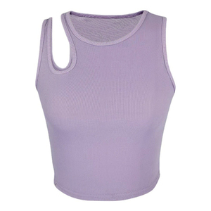 OEM Custom Logo Blank Knit Wholesale Plain Women Crop Tank <b>Top</b> for Summer - Product Image 1
