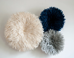 Juju <b>Hats</b> Handmade Wood Feather <b>Pom</b> <b>Pom</b> Traditional Modern Wall Decor Plush Hanging Ornament Home Bedroom Living Room - Product Image 1