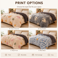 Couette Réversible en Peluche, Vente en Gros Usine, OEM ODM, Imprimée sur Mesure, Épaisse, Rembourrée en Polyester, Douce et Chaude pour Hôtels et Domicile