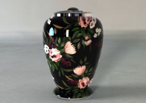 Indian Manufacturer's Aluminium Adult Cremation Urn Free Velvet Bag New Flower Design Human <b>Ashes</b> Colorful Finish <b>Dog</b> Wholesale - Product Image 6
