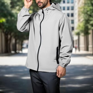 เสื้อแจ็คเก็ตกันน้ำแบบมีฮู้ด สปริงน้ำหนักเบา ซิปครึ่งตัว ด้านหน้า ลายพรางเคลือบสีตามสั่ง สำหรับทุกเพศ เหมาะสำหรับกิจกรรมกลางแจ้งและสวมใส่ลำลอง - Product Image 3