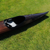 Kayak en bois et fibre de verre St. Lawrence Racing 20 avec pagaie, bateau de pêche pour 1 personne, coque en cèdre, léger, pour les lacs
