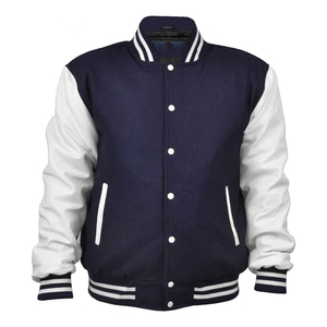 Chaquetas de invierno universitarias de talla grande para hombre, venta al por mayor, chaqueta de invierno de béisbol con letras lisas y logotipo personalizado en blanco para hombre - Product Image 1