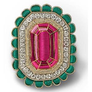 Broche bordado de flores, insignia con diseño personalizado - Product Image 1