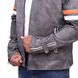 Chaqueta de Motociclista de Cuero Genuino para Hombre, Nueva Colección 2026, Ecológica, Ligera, con Logotipo Frontal, Estilo Urbano - Product Image 6