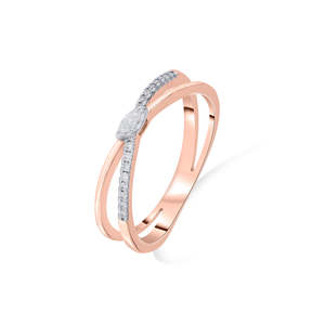 แหวนเพชรโรสโกลด์ค็อกเทลครอสลิงค์ - Product Image 4