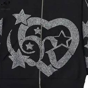 Calidad Premium Último diseño Hombres Rhinestone Sudaderas Básicas Algodón Mezclado Cómodo Nueva llegada Hombres Rhinestone Sudaderas - Product Image 6