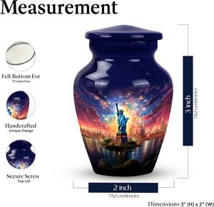 Statue of Liberty Urn <b>for</b> <b>Ashes</b> <b>for</b> Women Mini Urn <b>for</b> Human <b>Ashes</b> Blue Cremation <b>Ashes</b> <b>Keepsake</b> Urn Adult Men Women Custom Size - Product Image 2