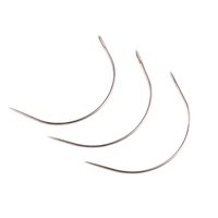3pcs Aiguilles à coudre pour extensions de cheveux incurvées en forme de C Outils de tissage de cheveux