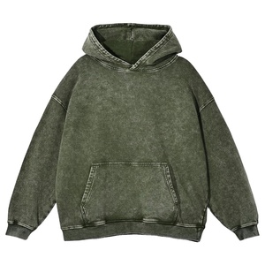 Sweats à capuche légers délavés à l'acide hommes 100% coton pull Streetwear surdimensionné Vintage sweat à capuche délavé 2026 - Product Image 1