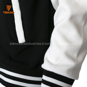 Chaqueta de béisbol para adultos y jóvenes personalizada de la mejor calidad Material de lana de color personalizado con mangas de cuero Varsity Jacket Servicio OEM - Product Image 5