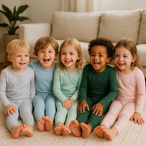 Benutzer definierte Kinder Pyjamas Bambus Jungen Mädchen Nachtwäsche 2 Stück Kinder Kleidung Sets Hersteller umwelt freundliche Kleidung Set Großhandel - Product Image 1