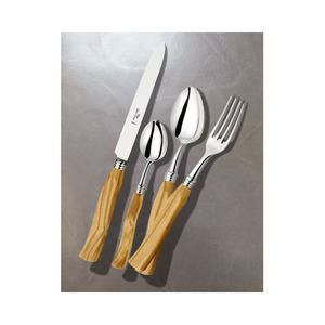 Juego de cubiertos con diseño martillado chapado en oro rosa, mango de cuello retorcido, juego de cuchara y tenedor de cuchillo de acero inoxidable más vendido - Product Image 4