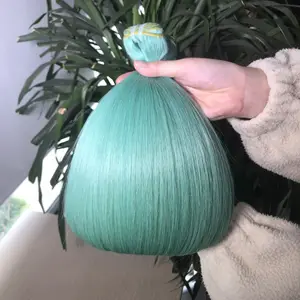 Extension de cheveux d'océan bleu lisse et fermeture assortie avec des cheveux vierges à cuticules alignées à 100%