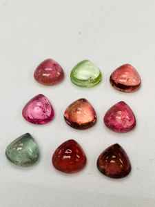 Turmalina Natural Multicolor, Gema Cabujón, Corte Corazón, Juego de Colores, Alta Calidad, Seleccionada, para Joyería Artística, Color Vibrante - Product Image 3