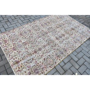 Alfombra Turca Vintage, Alfombra de 4.4x7.2 pies, Alfombra de Lana con Borde Rojo - Product Image 2