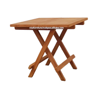Modernes Design Outdoor Picknick-Klapptisch Massives Teakholz Terrassen-Essgartenmöbel für Camping Strand Walnuss-Finish