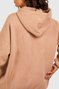 Nueva colección de ropa casual de invierno, sudadera con capucha para mujer de algodón grueso y forro polar, corte holgado, súper suave, de gran gramaje y estilo oversized. - Product Image 3