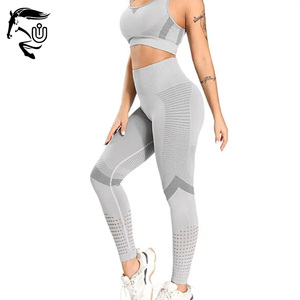 ชุดเล่นโยคะออกกำลังกายในยิมสำหรับผู้หญิงชุดออกกำลังกายแบบมีรอยตะเข็บบราสไตล์พลัสไซส์ลายสก๊อตเอวโลโก้ - Product Image 3