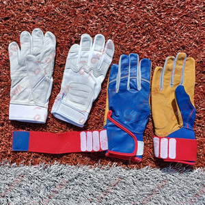 Guantes de entrenamiento de bateo de béisbol y softbol de cuero de Color blanco con puño corto profesional para jugadores jóvenes y adultos - Product Image 6