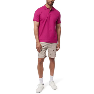 Polo de golf personnalisé en coton pour homme, manches courtes, coupe oversize, motif à carreaux uni, respirant, décontracté, uniforme, vêtements en gros - Product Image 3