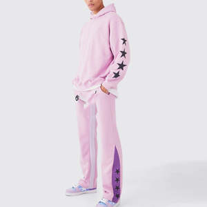 Puff Print logo Stacked Sets Sweat Suits Conjuntos de hombres Dos piezas Flare Pants Sets Hoodies Chándales Sweatsuit para hombres - Product Image 2