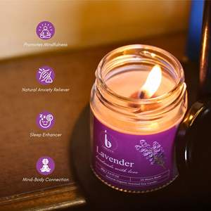 Natural <b>Soy</b> <b>Wax</b> Hand Poured Lavender Scented Candle in Jar Luxury Aromatherapy & Home Fragrance Bulk Price - Product Image 2