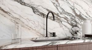 Custom Kitchen Bathroom Vanity <b>Tops</b> Porcelain Natural Stone Countertops Carrara Calacata <b>Marble</b> for Hotel Projects Prefab Cut - Product Image 1