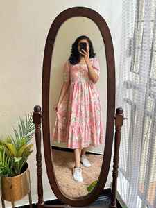 ชุดแมกซี่เดรสลายดอกไม้มีระบายแนวชิคคอลเลกชันฤดูร้อนสไตล์บอลลีวูด - Product Image 2