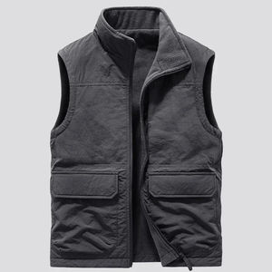 Gilet en cuir classique pour homme, best-seller, vintage, rétro, motard, sans manches, vêtement d'extérieur, coupe ajustée, respirant, coupe-vent - Product Image 5