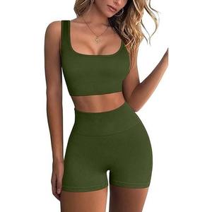 Conjunto de Ropa Deportiva sin Costuras para Gimnasio, Conjunto de Yoga Personalizado, Shorts de Cintura Alta, Conjunto de Brasier Deportivo y Short para Mujer - Product Image 1