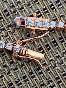 Brazalete de Tenis Moderno y Elegante con Diamantes de Moissanita Redondos, Chapado en Oro Rosa sobre Plata 925, Joyería Fina de Lujo - Product Image 2