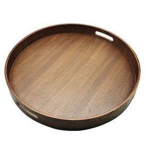 Bandejas Redondas de Madera Duraderas con Opciones Personalizables para Decoración de Entrada y Uso en Fiestas, Estilo Rústico - Product Image 3