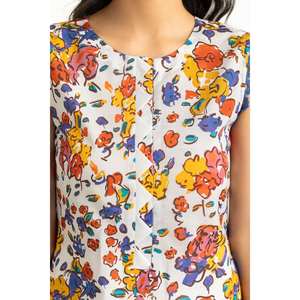 Traje de 3 piezas de gasa estampada sin coser SD-52003, top incluido - Product Image 4