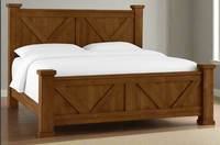 Lit en teck au design minimaliste Queen-Size Meubles européens en bois massif Style traditionnel Finition en teck naturel Rangement pour la maison