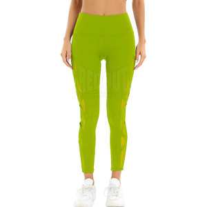 Mallas sin costuras de secado rápido ecológicas de cintura alta sólidas para mujer para gimnasio, ropa de entrenamiento, venta al por mayor - Product Image 1
