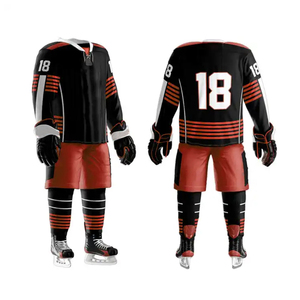 Uniforme de hockey sobre hielo de poliéster para adultos con bordado de sarga de aparejos profesionales con logotipo personalizado, camisetas de hockey personalizadas para adultos - Product Image 1