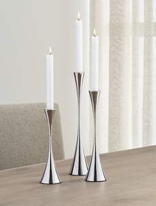 Ensemble de bougeoirs coniques en acier inoxydable pour la maison - Product Image 2