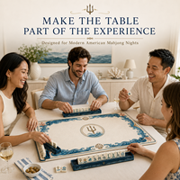 Tapis de Mahjong Américain Personnalisé en Caoutchouc Naturel pour 4 Joueurs, Flexible, Vente en Gros, OEM, Marque Privée, Tapis de Jeu Imprimé (Personnalisable)
