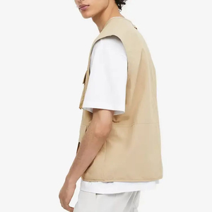 Respirant 2025 nouveauté hommes personnalisé hiver gilets de sécurité couleur kaki toile séchage rapide multifonctionnel de haute qualité - Product Image 3