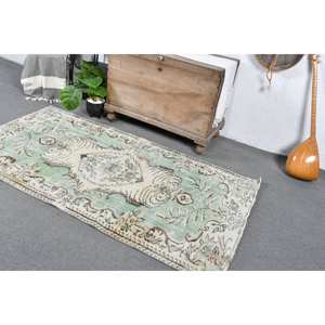 Alfombra rústica de lana verde Beige de 3,7x6,7 pies hecha a mano área grande rectángulo turco Patchwork abstracto pasillo patrón alfombra de habitación de látex - Product Image 5