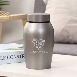 Urne pour animaux de compagnie en acier inoxydable Urnes de qualité supérieure pour cendres de chien et de chat Urnes de taille appropriée pour cendres d'animaux de compagnie (gris moyen) - Product Image 3