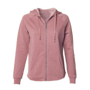 100% algodón mujeres sudaderas con capucha de gran tamaño sólido cremallera Casual con capucha sudadera de gran tamaño de alta calidad de manga larga con capucha - Product Image 2