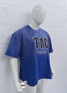 Bordado de apliques personalizado de alta calidad 100% algodón moda callejera bordado de letras de gran tamaño camisetas Vintage para hombres - Product Image 2