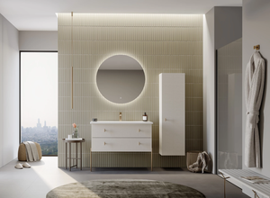 Elegante armario de baño con cajones Milazzo con detalles en cristal - Product Image 2